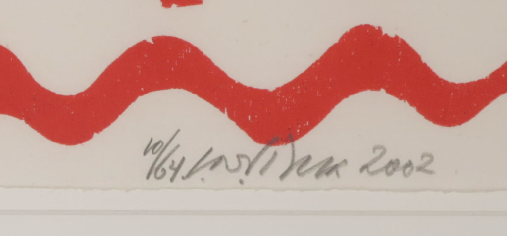 Carel Visser: Houtsnede op Japans papier, Z.T. (Rood) - Ingelijst kopen? Bied vanaf 100!