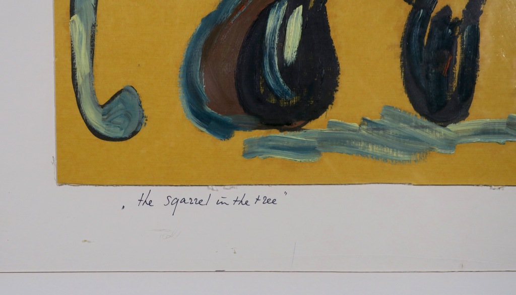 Meertje Kaal: Olieverf op karton, The sqarrel in the tree - Ingelijst kopen? Bied vanaf 1!