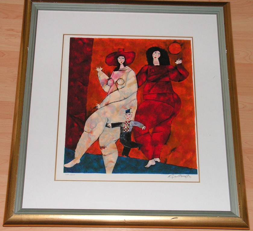 Harry Guttman Spanje. Zeefdruk prachtig ingelijst ,ready to hang verkocht voor € 100!