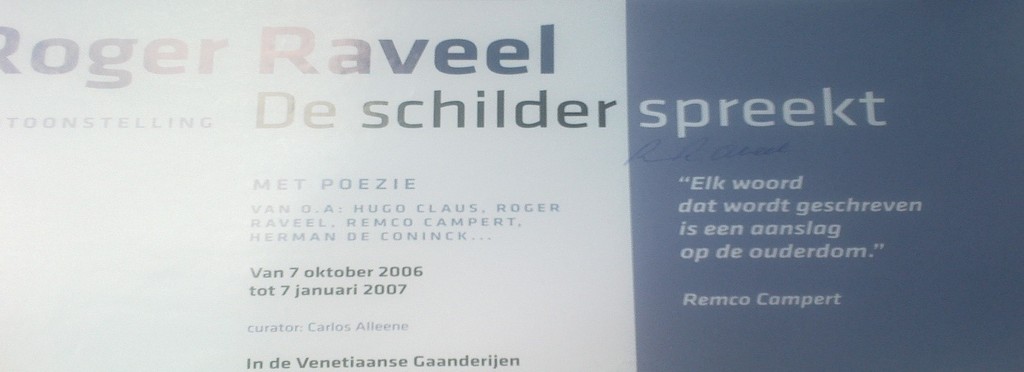 Originele tentoonstellingsaffiche, gehandtekend door Raveel zelf kopen? Bied vanaf 125!