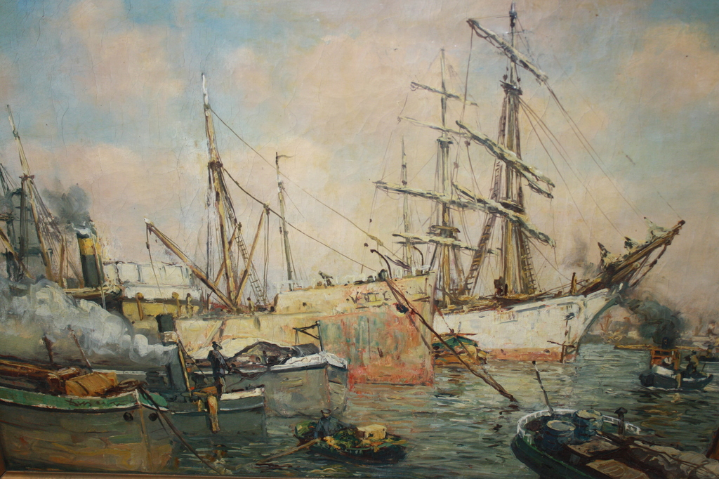 groot HAVEN SCHILDERIJ ROTTERDAM van DOESER kopen? Bied vanaf 1!