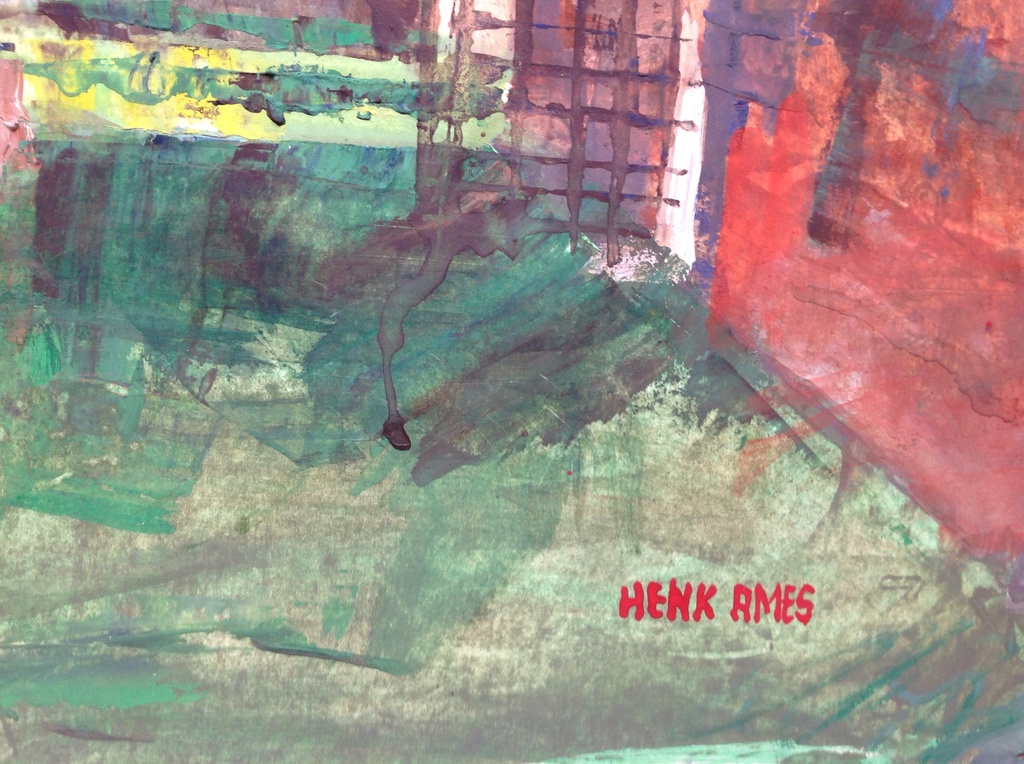 Henk Ames: gouache, landschap met ruïne  kopen? Bied vanaf 1!