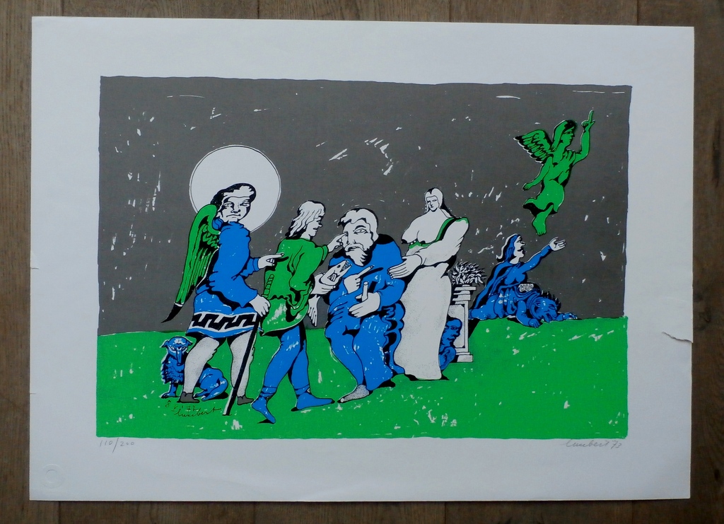 Lucebert - litho: En hij opende hem de ogen kopen? Bied vanaf 125!