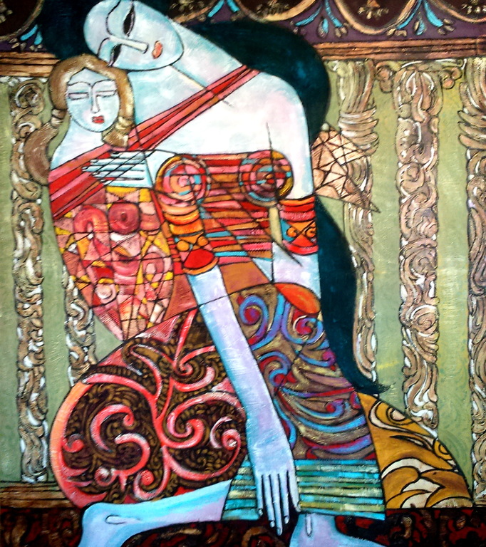 The Afection,  olieverf op canvas - 140c x 140cm : gesigneerd - 2005 kopen? Bied vanaf 250!