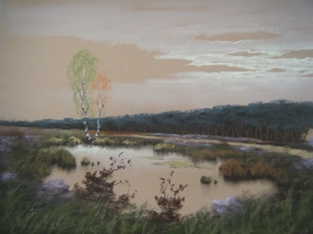 Jan de Groot ,origineel pastel  Veluws landschap kopen? Bied vanaf 1!