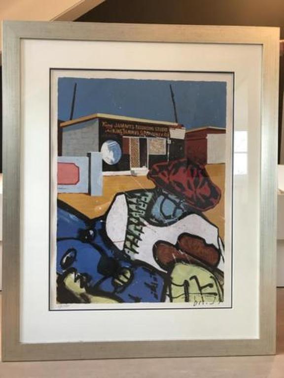 Herman Brood. Zeefdruk 'King Jammy's Recording studio'. kopen? Bied vanaf 249!