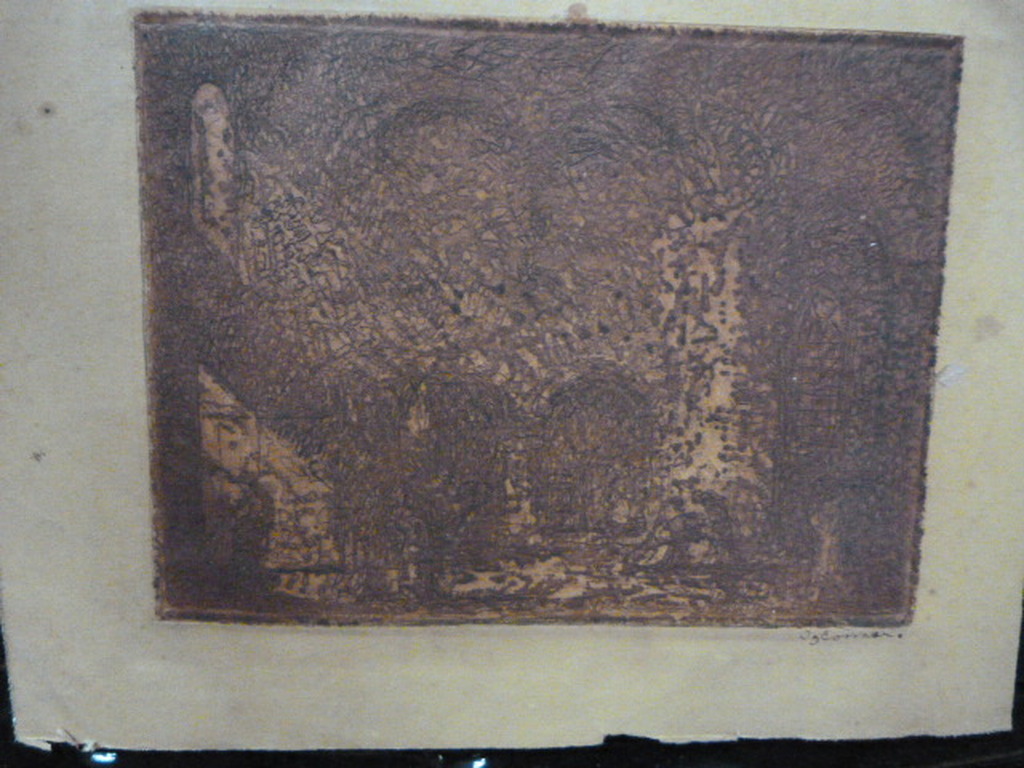 Jacobus Cornelis Wijnandus  Cossaar  -  ets  -  bij de kerk. kopen? Bied vanaf 1!