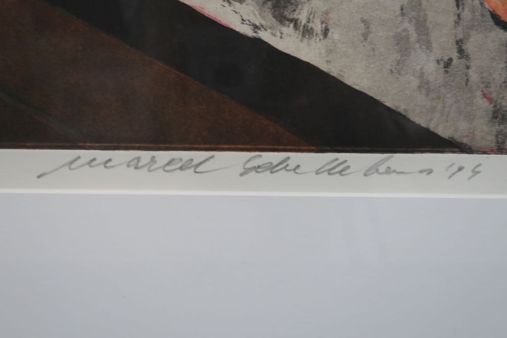 Marcel Schellekens: Ets, 3 tulpen / 3 sinaasappels - Ingelijst kopen? Bied vanaf 1!