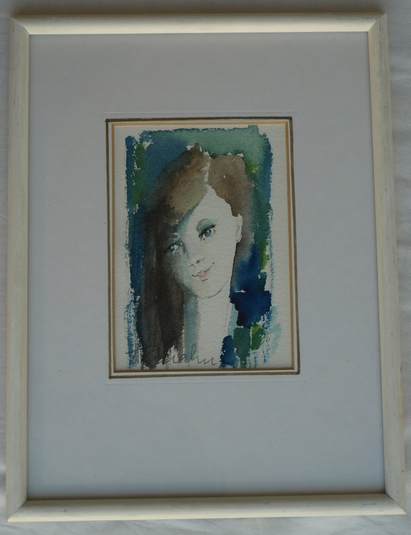 Onbekend : Aquarel , Portret meisje – gesigneerd & ingelijst  kopen? Bied vanaf 1!