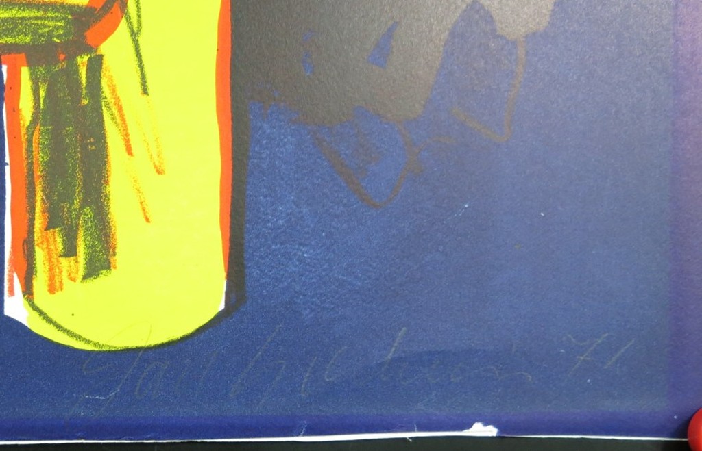 Jan Sierhuis: Kleurenlitho, Zittend figuur kopen? Bied vanaf 1!