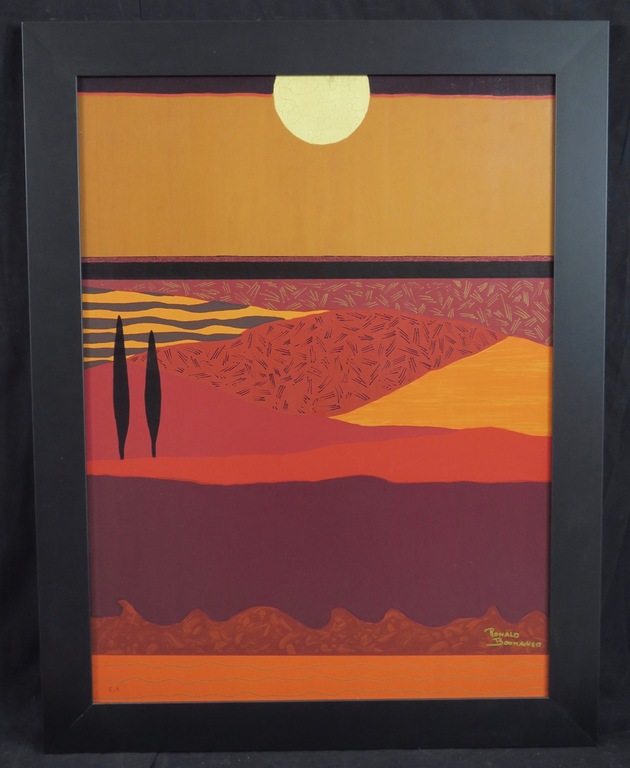 Ronald Boonacker: Zeefdruk op paneel, Il Belpaesei II - Ingelijst verkocht voor € 76!