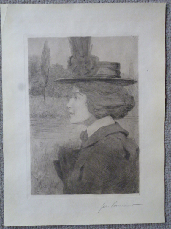 Jos Posenaer - ets - Dame met hoed kopen? Bied vanaf 30!