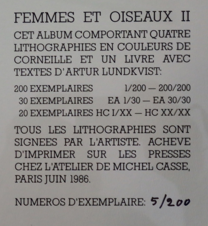 Corneille: Portfolio met 4 litho's + een boekje in map, Femmes et Oiseaux II kopen? Bied vanaf 300!