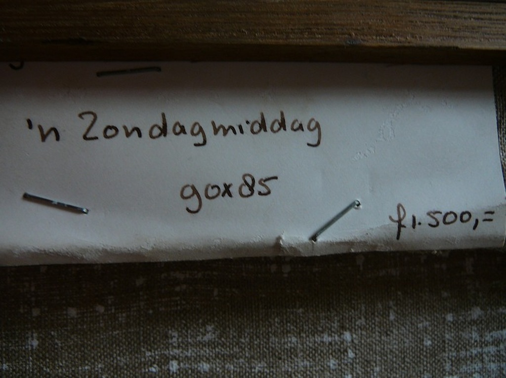 Edmond van de Weijer: 'n Zondagmiddag -acryl 1987- kopen? Bied vanaf 135!