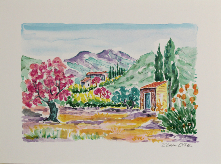 OLIVIER ZLATKU - ARBRE ROSE VIF, zomerse lithografie, handgesigneerd kopen? Bied vanaf 1!