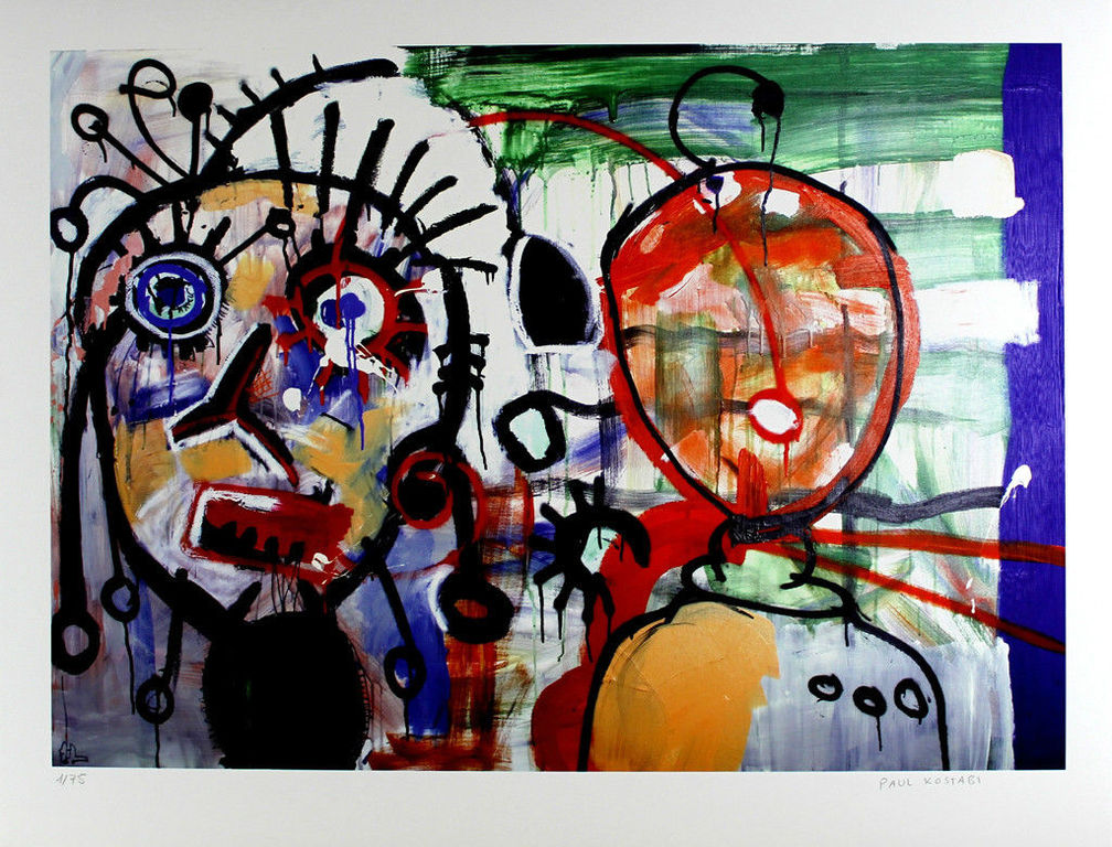 Paul Kostabi : Compositie 2 (giclee op papier) verkocht voor € 36!