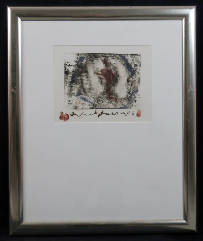 Anton Heyboer: Handgekleurde ets, Zonder titel - Ingelijst kopen? Bied vanaf 100!