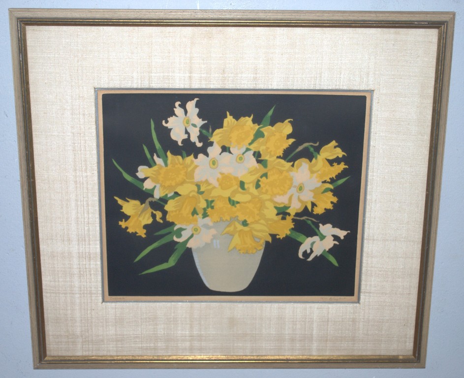 T.T.Blaylock (Schotland) - Narcissen, houtsnede rond 1910 kopen? Bied vanaf 50!