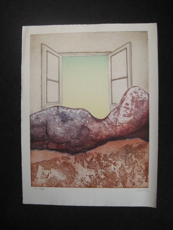 Fraaie gedetailleerde Litho van Spaans Hollandse graficus Manuel Menan 1946-1994 kopen? Bied vanaf 1!