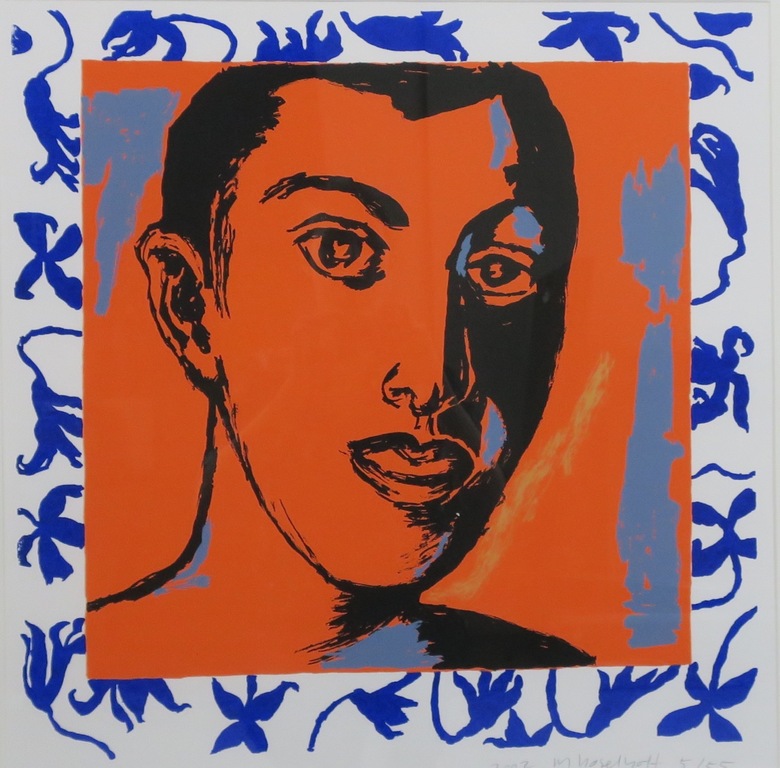 Marianne Haselhoff: Zeefdruk, Z. t. (oranje hoofd) - Ingelijst kopen? Bied vanaf 20!