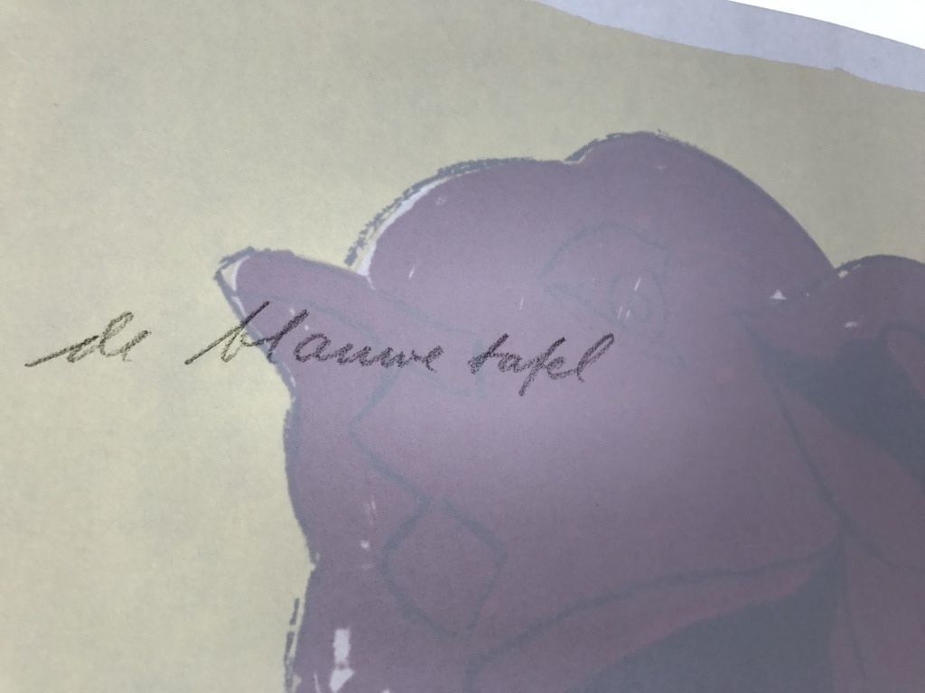 Jan Sierhuis E.A Zeefdruk/Litho de blauwe tafel 1974 kopen? Bied vanaf 1!