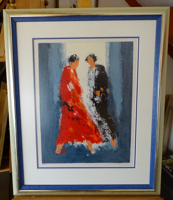 Will Willemsen (1943) -- Zeefdruk -- Red Dress kopen? Bied vanaf 70!