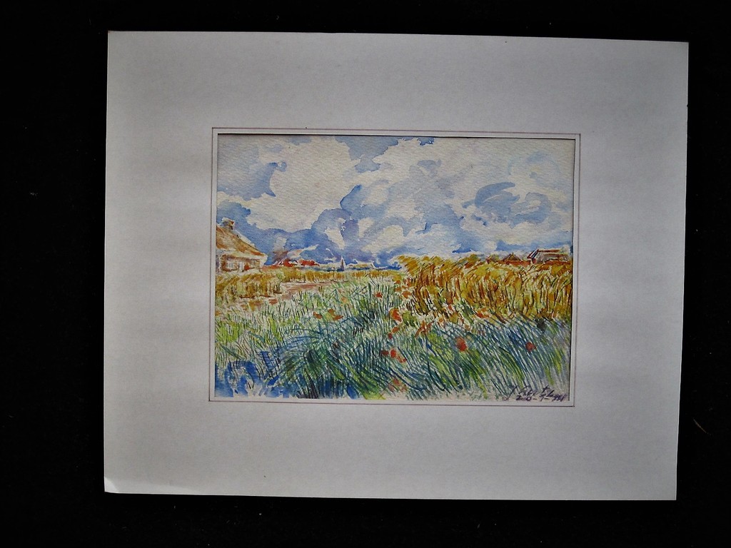Zonnig Jan Lutz (1888 - 1957) aquarel "Korenvelden bij het dorp Rhoon" gesigneer kopen? Bied vanaf 1!