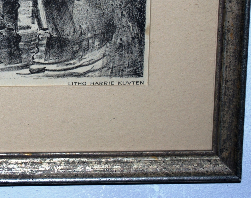 ingelijste LITHO van de Graversbrug in KORTENHOEF kopen? Bied vanaf 55!