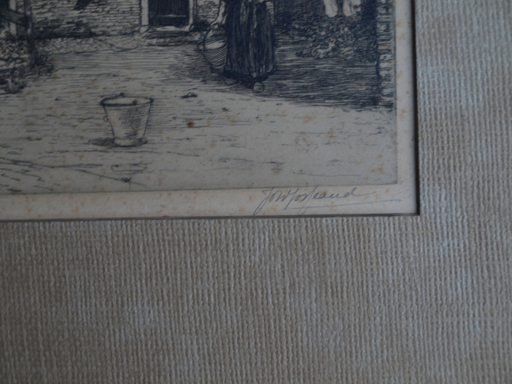 Johannes Josseaud : Ets , Laren NH – gesigneerd – 1916 kopen? Bied vanaf 1!