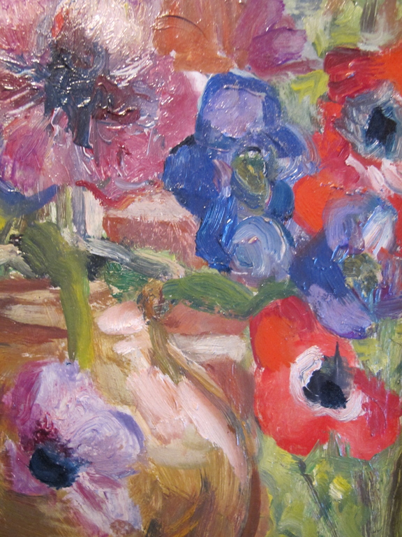 Julia Giesberts, Anemonen, olieverf/doek.  kopen? Bied vanaf 65!