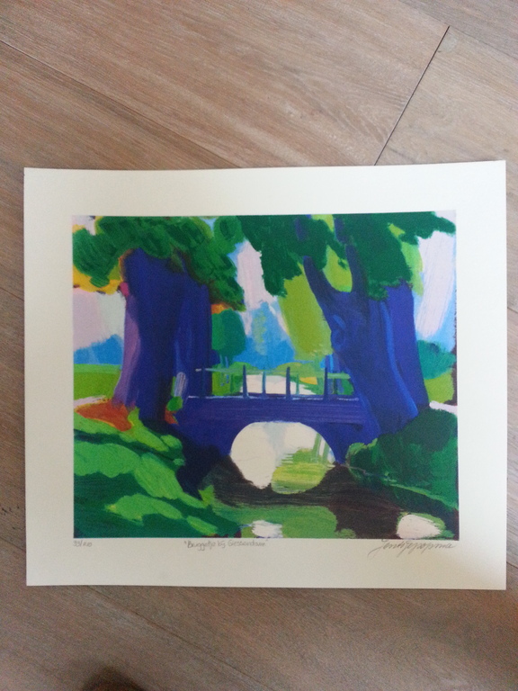 Jentsje Popma, zeefdruk, titel:  verkocht voor € 60!