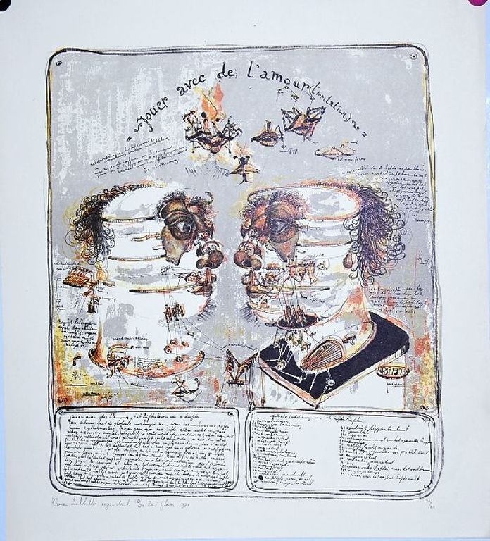 Rene Glaser: Zinklitho Jouer avec l'amour verkocht voor € 35!