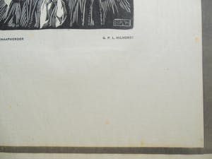 Gerard P.L. Hilhorst - Houtsnede uit Wendingen 1919, Schaapherder kopen? Bied vanaf 10!