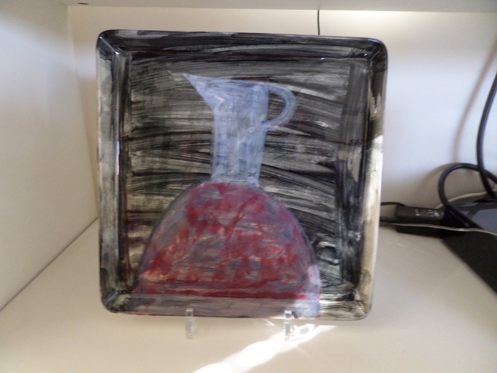 Klaas Gubbels, Unieke Schildering op keramiek, stilleven verkocht voor € 275!