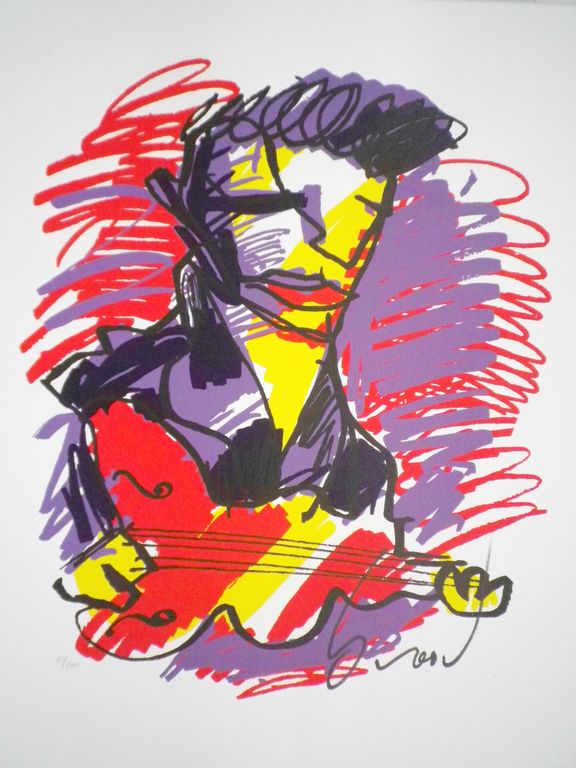 Herman Brood - Originele Handgesigneerde Zeefdruk: "Elvis" kopen? Bied vanaf 1!