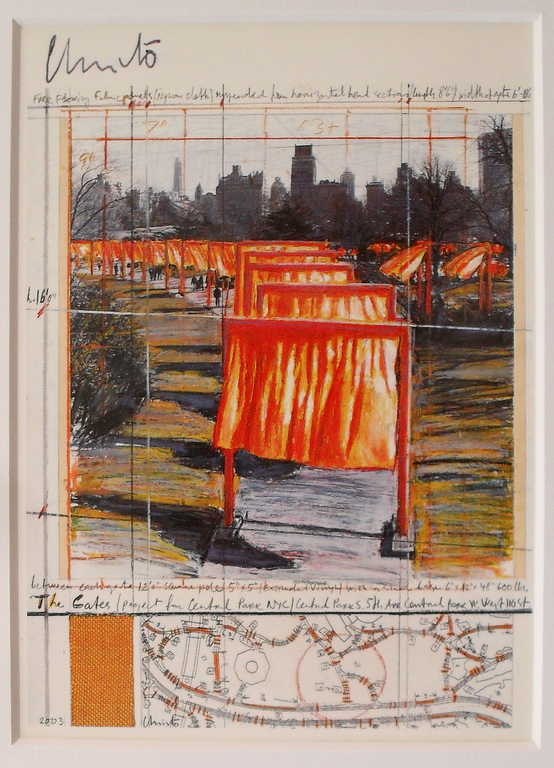 Christo - The Gates - Project voor NYC - handgesigneerd verkocht voor € 93!