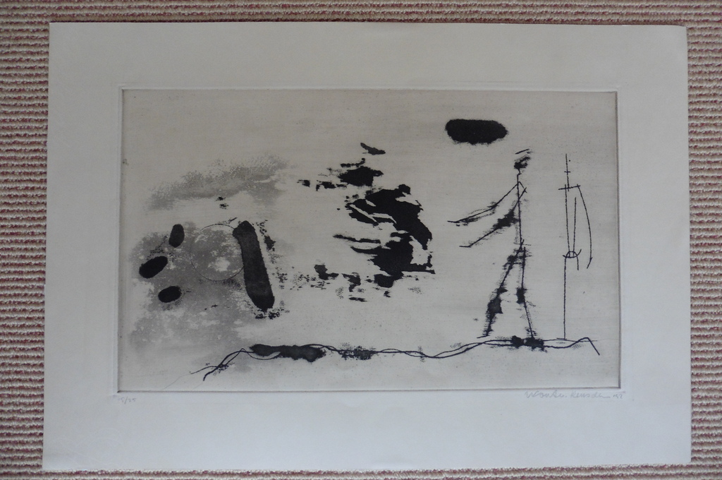Wout van Heusden, De blinde, ets,1952 kopen? Bied vanaf 45!