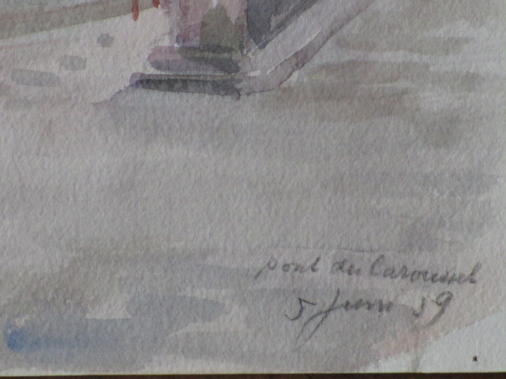 Han Krug, Pont du Caroussel Parijs, Aquarel 1959 kopen? Bied vanaf 1!