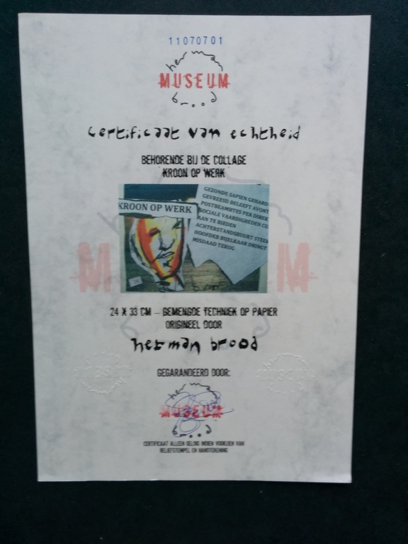 Herman Brood originele collage/ tekening TOPWERK + HBM certificaat kopen? Bied vanaf 380!