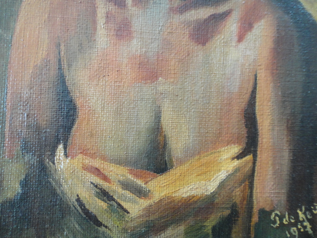 Hollandse school - olieverf op doek - Portret van een schaars geklede dame kopen? Bied vanaf 1!