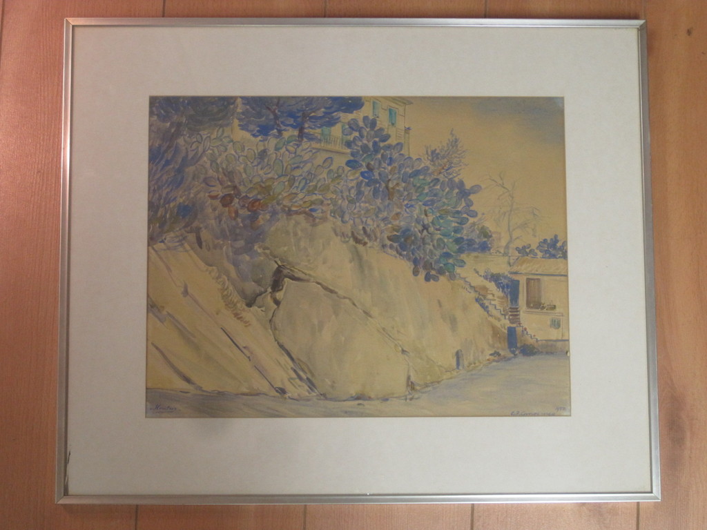 Ger Langeweg 1891-1970 aquarel "Menton" gesigneerd 1950 kopen? Bied vanaf 1!