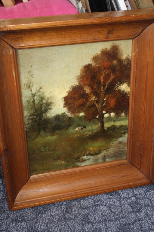 HAAGS LANDSCHAP met KOE - TH VERSTRAATEN verkocht voor € 125!