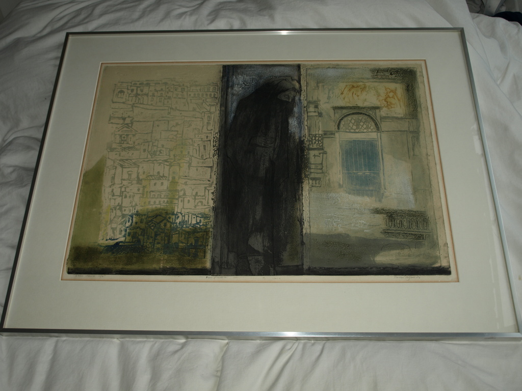 Ru van Rossem (1924-2007) : Ets en reliëfdruk – “Cara Italia” – Ingelijst - 1984 kopen? Bied vanaf 150!