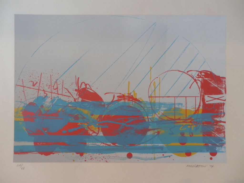 SAM MIDDLETON Litho MUSIC ALL OVER uit 1974 Handgesigneerd verkocht voor € 35!