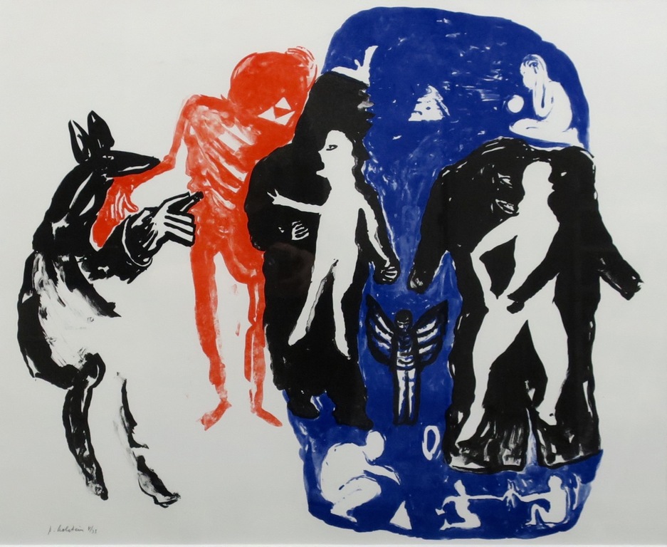 Pieter Holstein: Litho, Zonder titel nr 5 - Ingelijst kopen? Bied vanaf 35!