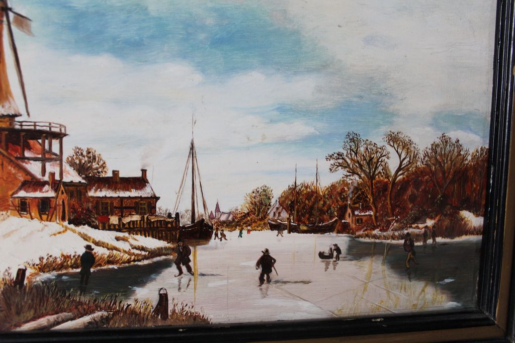 G.J. Dalman - G.J. Dalman - winterlandschap met molen en schaatsers kopen? Bied vanaf 65!