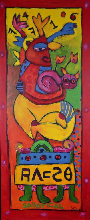 Simon&Bruno: Acrylverf op doek, Sabatical - Ingelijst (Groot) verkocht voor € 140!