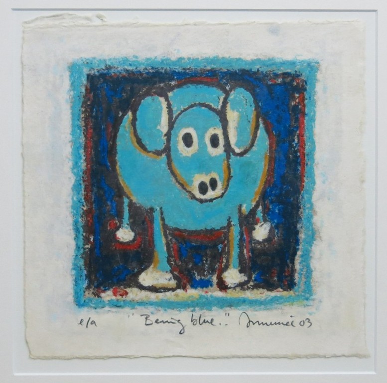 Hans Innemee: Litho, Being blue - Ingelijst kopen? Bied vanaf 80!