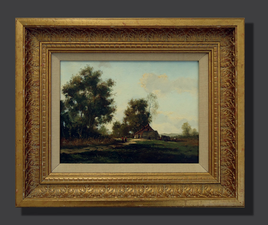 Landschap met boerderij van Frits Goosen  kopen? Bied vanaf 250!