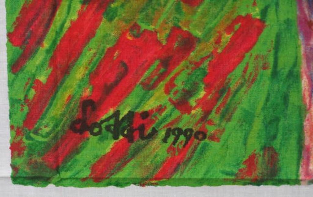 Lotti van der Gaag: Zeefdruk op katoenzijde, Le jardin de la plante geante nomme kopen? Bied vanaf 35!